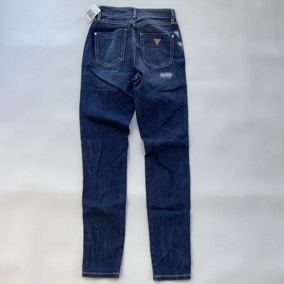 Guess Women’s 1981 High Rise Skinny Jeans Blue Distressed Wash Size 24 - Picture 10 of 14